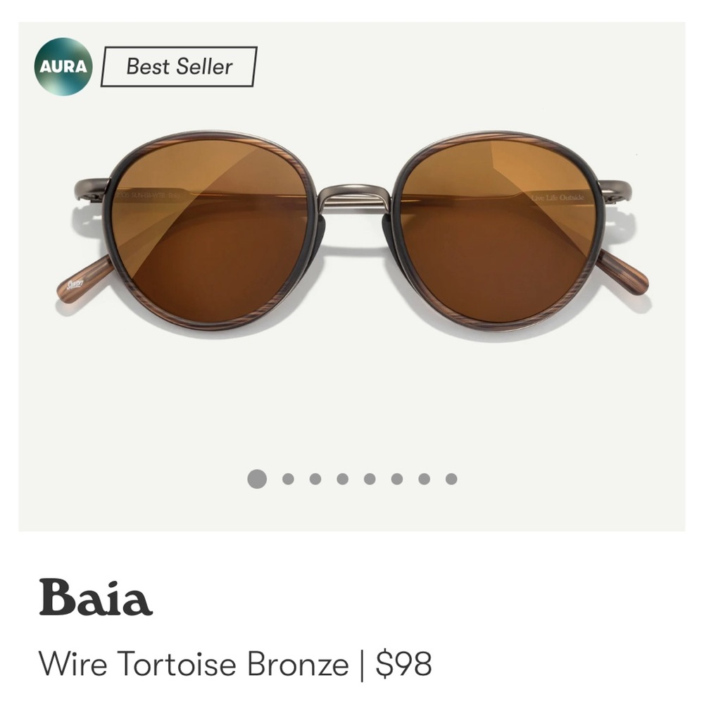Round Brown Sunglasses with Case